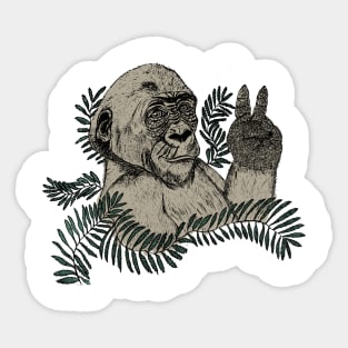 Peace Gorilla Sticker